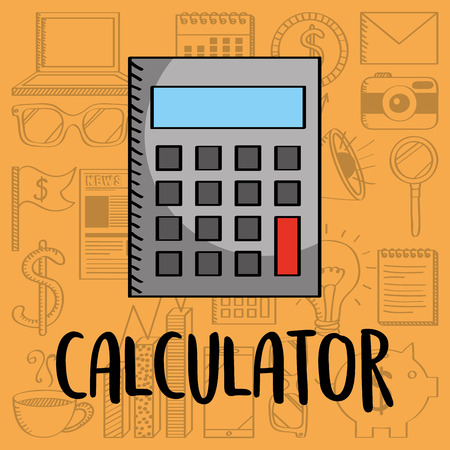 calculator machine maths financial business vector illustrationのイラスト素材