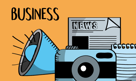 communication speaker news camera business vector illustrationのイラスト素材