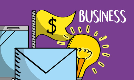 email mobile phone money idea business vector illustrationのイラスト素材