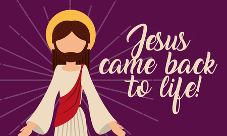 jesus come back to life pray card vector illustrationのイラスト素材