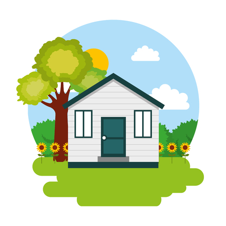 house with garden vector illustrationのイラスト素材