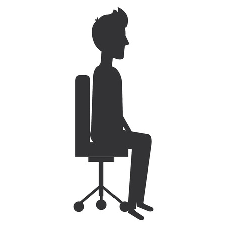 businessman posing on office chair vector illustration designのイラスト素材
