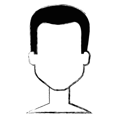 young man shirtless avatar character vector illustration designのイラスト素材