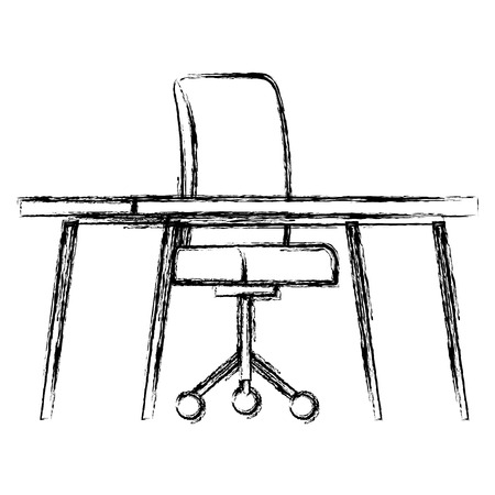 office desk with chair vector illustration designのイラスト素材