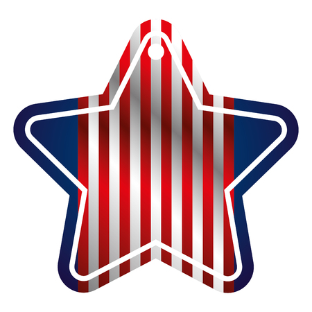 tag with star shape with color flag usa vector illustrationのイラスト素材