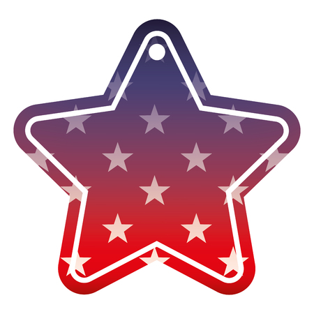 tag with star shape with flag of united states degraded blur image vector illustrationのイラスト素材
