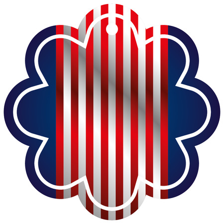 tag shape flower and flag usa vector illustrationのイラスト素材