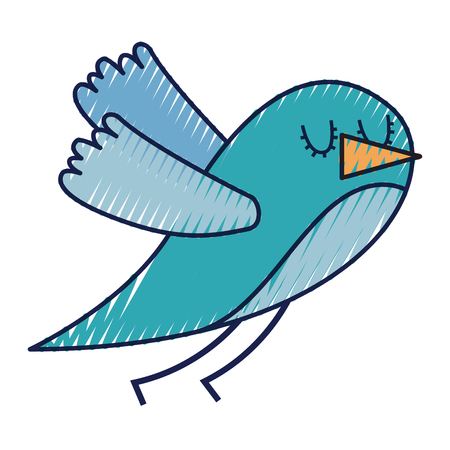 cute cartoon bird animal beauty vector illustration drawing color designのイラスト素材