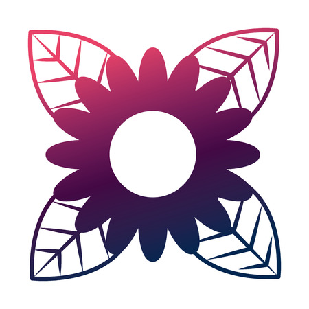 beautiful one flower on leaves decoration vector illustration degrade color designのイラスト素材