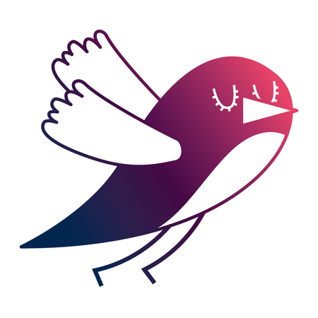 cute cartoon bird animal beauty vector illustration degrade color designのイラスト素材