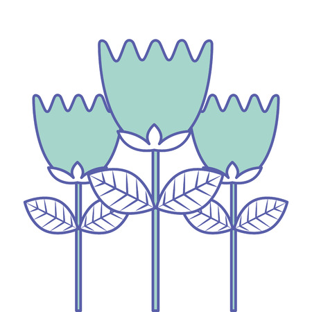 tulip flowers decoration natural romantic vector illustration green pastel imageのイラスト素材