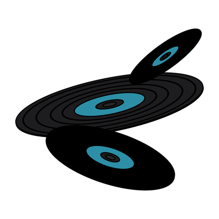 set of retro classic music vinyl discs vector illustrationのイラスト素材