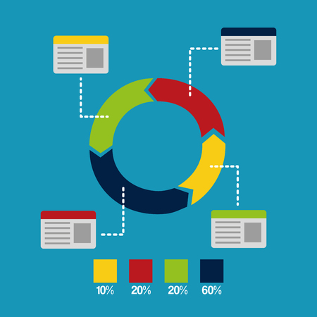 pie chart infographic bar statistic workflow diagram vector illustrationのイラスト素材
