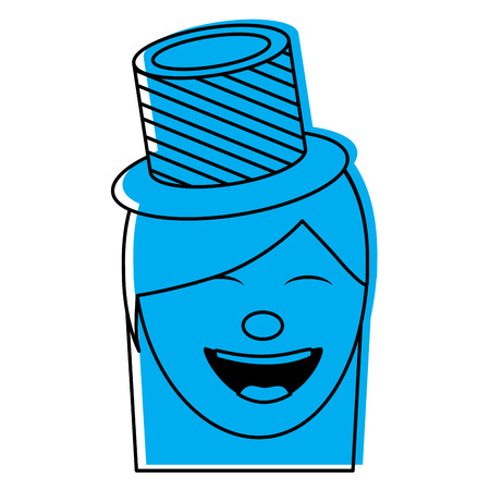 cartoon face woman happy laughing character vector illustrationのイラスト素材