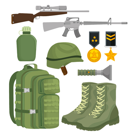soldier war equipment icons vector illustration designのイラスト素材