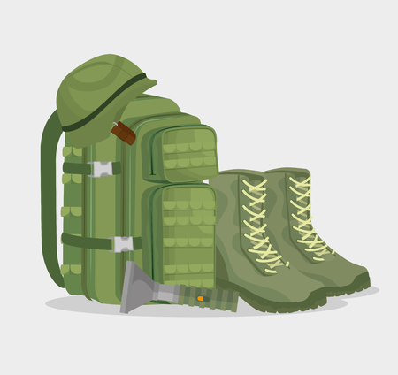 soldier war equipment icons vector illustration designのイラスト素材