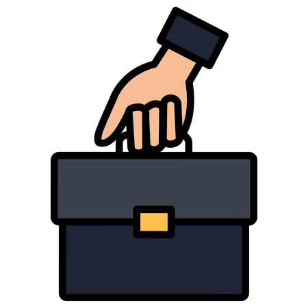 hand with portfolio briefcase isolated icon vector illustration designのイラスト素材