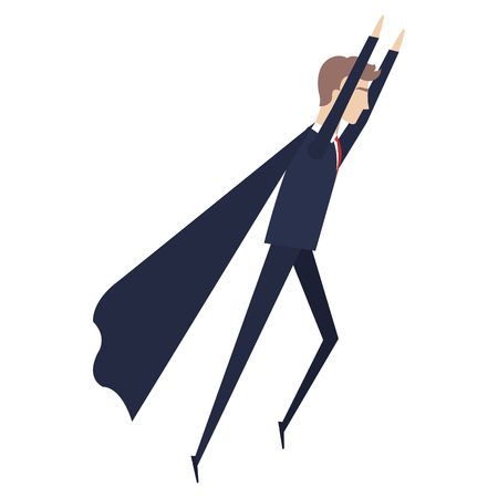 businessman with coat hero avatar character vector illustration designのイラスト素材