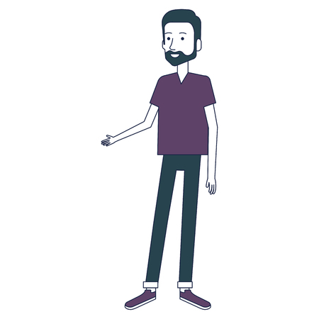 young man avatar character vector illustration designのイラスト素材