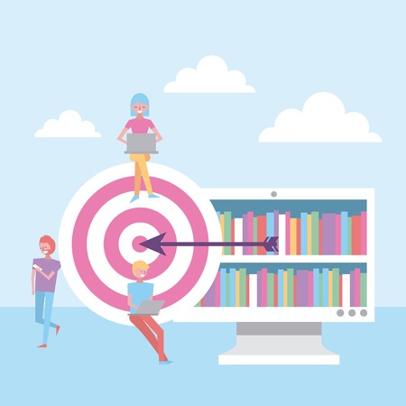 People technology marketing target digital vector illustrationのイラスト素材