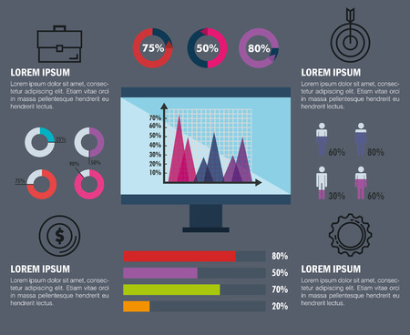 technology and business infographic template icons vector illustration designのイラスト素材