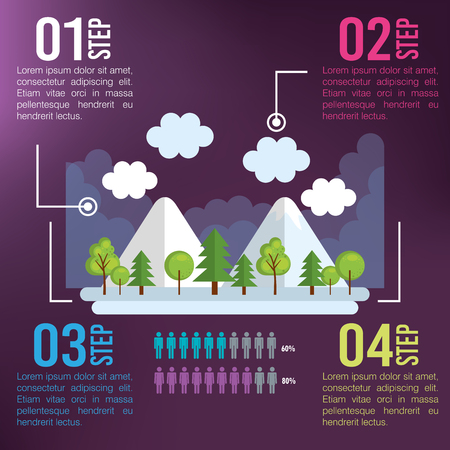 nature infographic template icons vector illustration designのイラスト素材