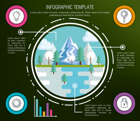 nature infographic template icons vector illustration designのイラスト素材
