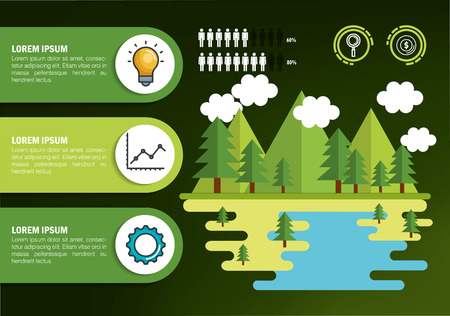 nature infographic template icons vector illustration designのイラスト素材