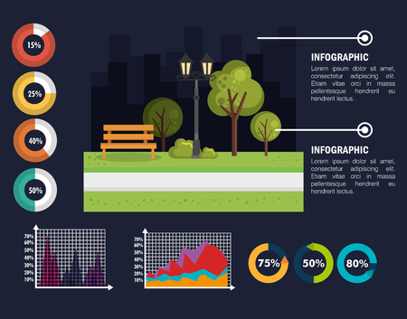 nature infographic template icons vector illustration designのイラスト素材