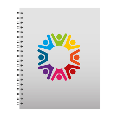 template stationery notebook office for business cover emblem design vector illustrationのイラスト素材