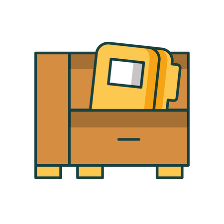 office drawer with folder vector illustration designのイラスト素材