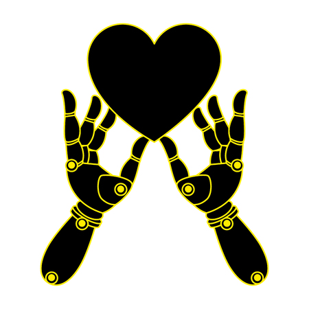 robot hands with heart vector illustration designのイラスト素材