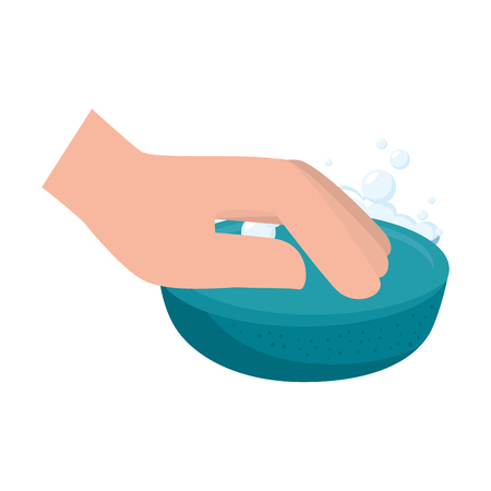 hand cleaning with soap vector illustration designのイラスト素材