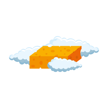 sponge with soap foam vector illustration designのイラスト素材