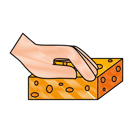 hand cleaning with sponge vector illustration designのイラスト素材