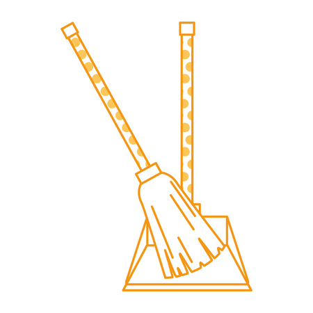 garbage picker with broom vector illustration designのイラスト素材