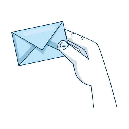 hand with envelope mail isolated icon vector illustration designのイラスト素材