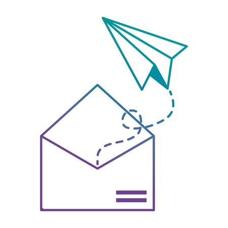 Envelope mail with airplane paper vector illustration designのイラスト素材