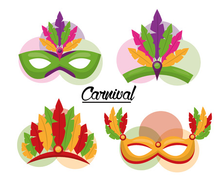 carnival mask feather party celebration vector illustrationのイラスト素材