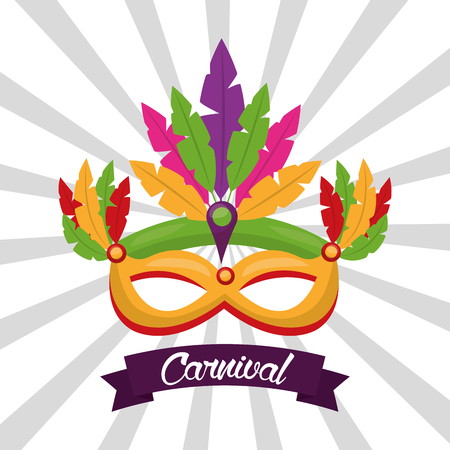 carnival mask with feathers festive vector illustrationのイラスト素材