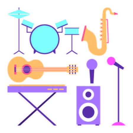 collection instruments musical equipment icons vector illustrationのイラスト素材
