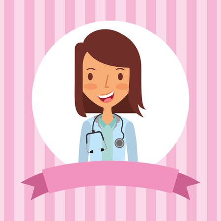 female doctor portrait medical health vector illustrationのイラスト素材