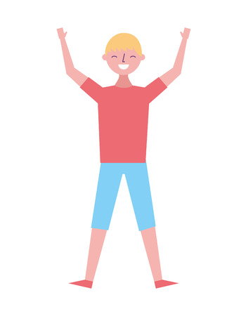 jumping young people male man vector illustrationのイラスト素材