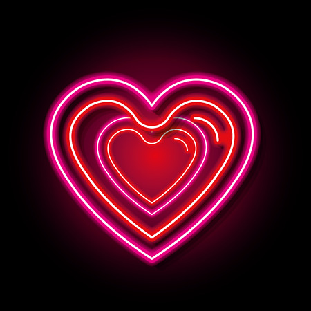 love poster with neon lights vector illustration designのイラスト素材