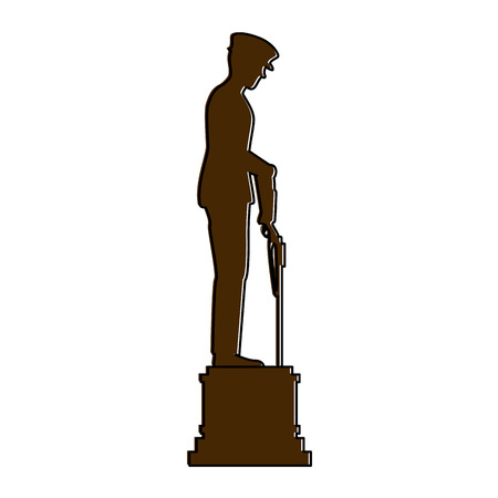 statue of soldier with rifle presenting respect vector illustration designのイラスト素材