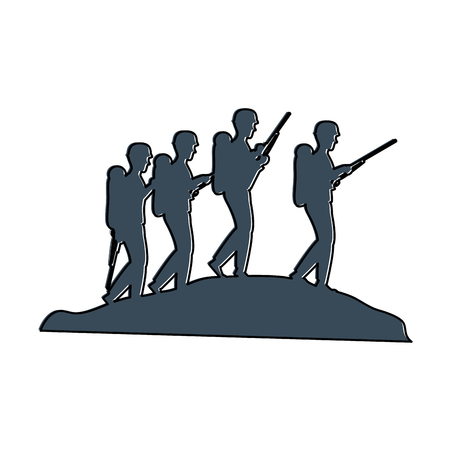 soldiers trops silhouette icon vector illustration designのイラスト素材