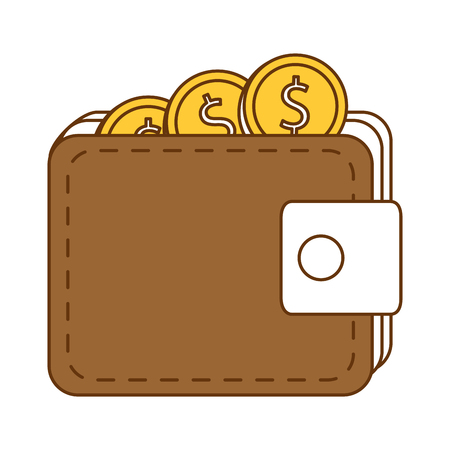 wallet with coin money isolated icon vector illustration designのイラスト素材