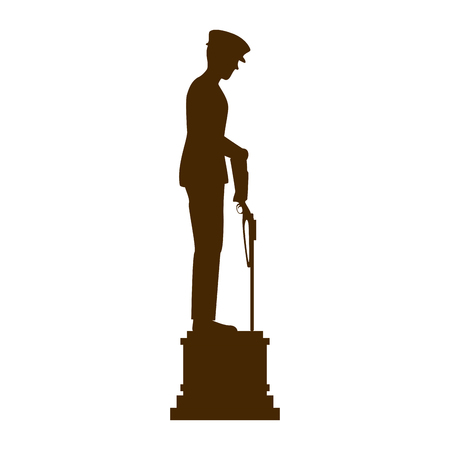 statue of soldier with rifle presenting respect vector illustration designのイラスト素材
