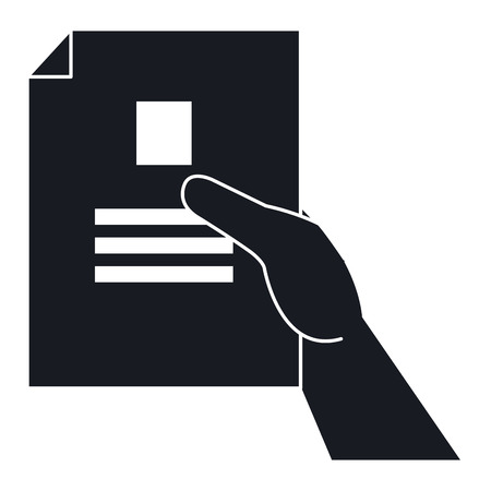 hand human with paper document vector illustration designのイラスト素材