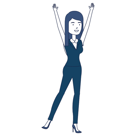 beautiful businesswoman celebrating avatar character vector illustration designのイラスト素材